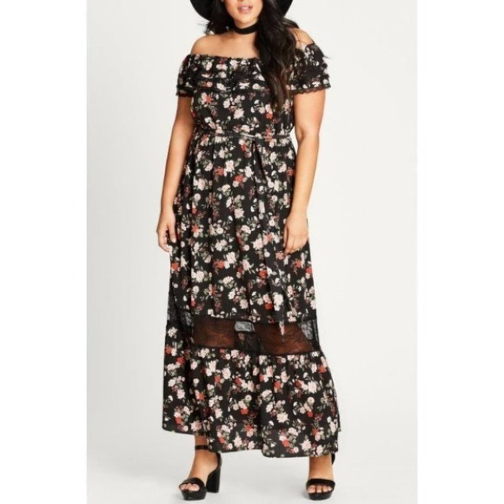 NWT City Chic 14W Ruffled Dress